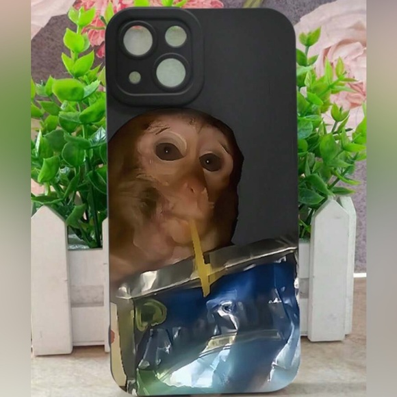 Monkey Drinking Juice iPhone  Case - Picture 3 of 7
